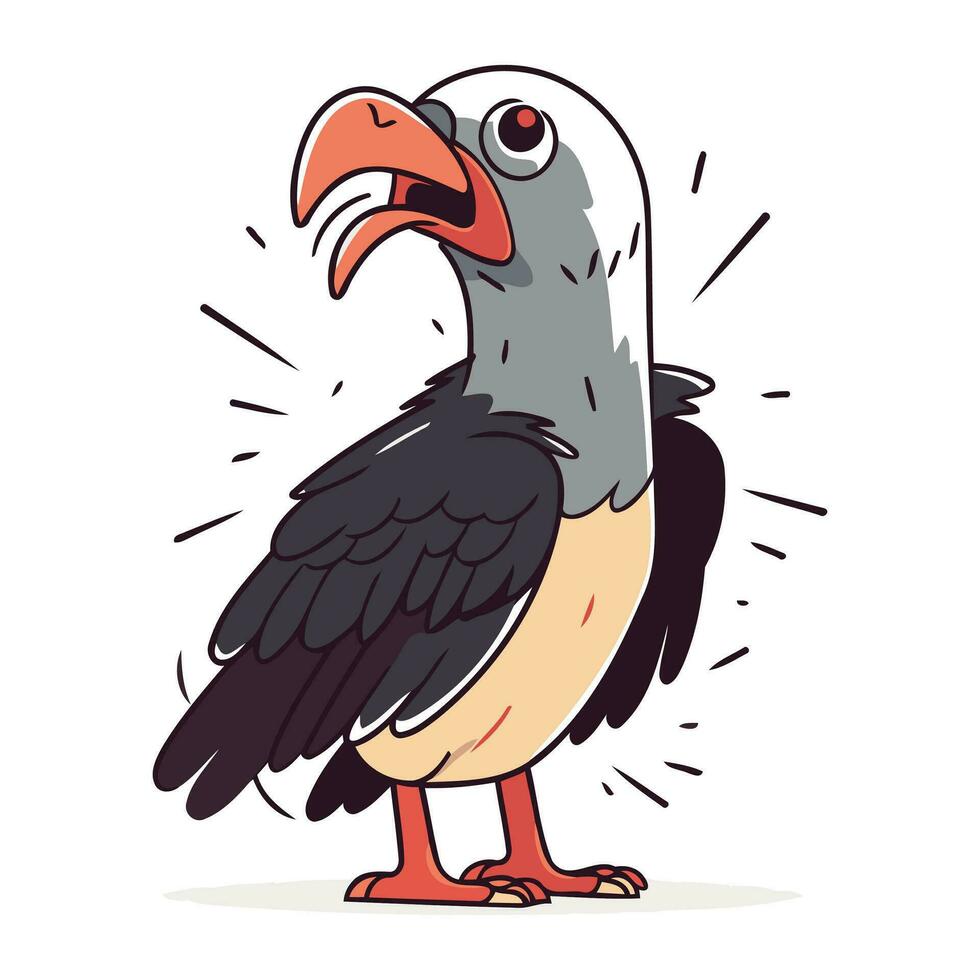 cartone animato avvoltoio. vettore illustrazione isolato su un' bianca sfondo.