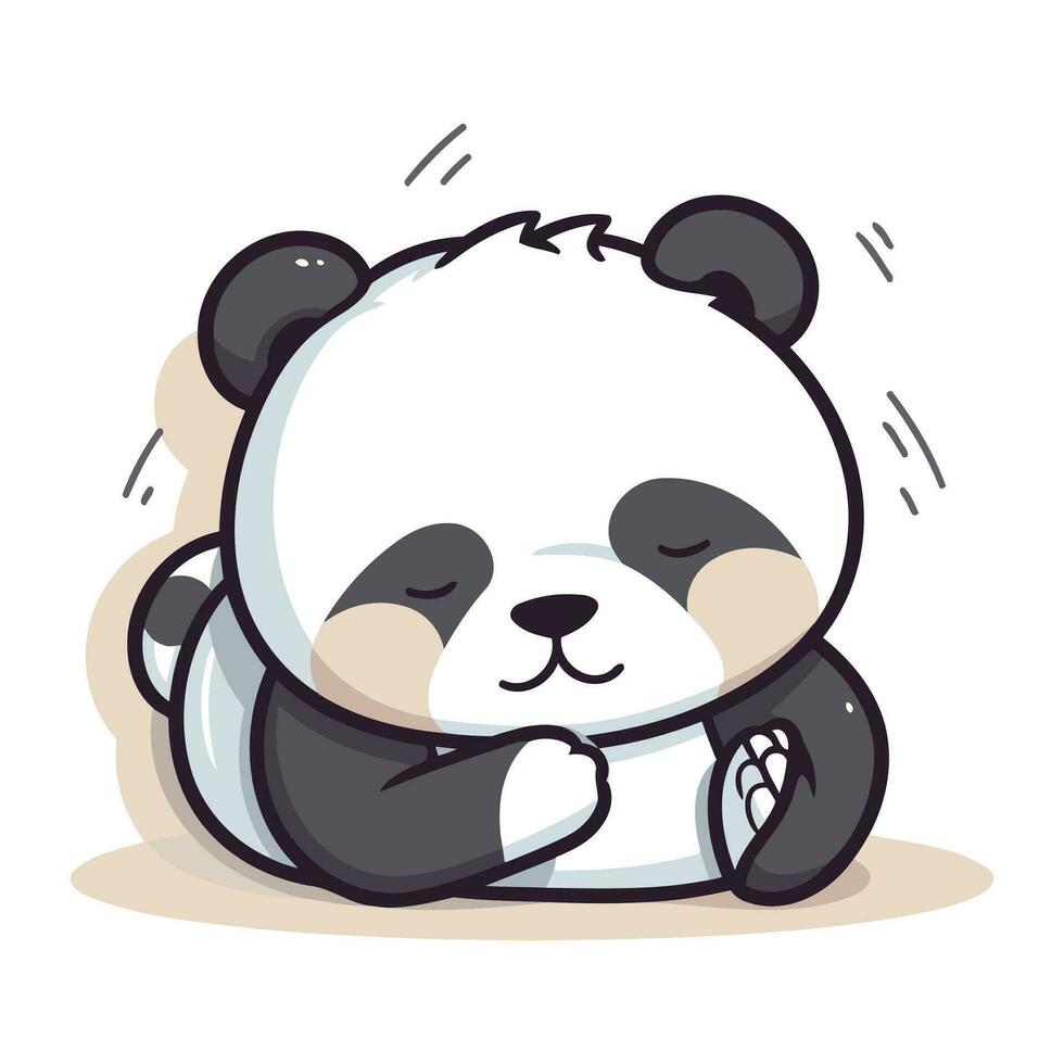 panda orso dormendo. carino cartone animato carattere. vettore illustrazione.
