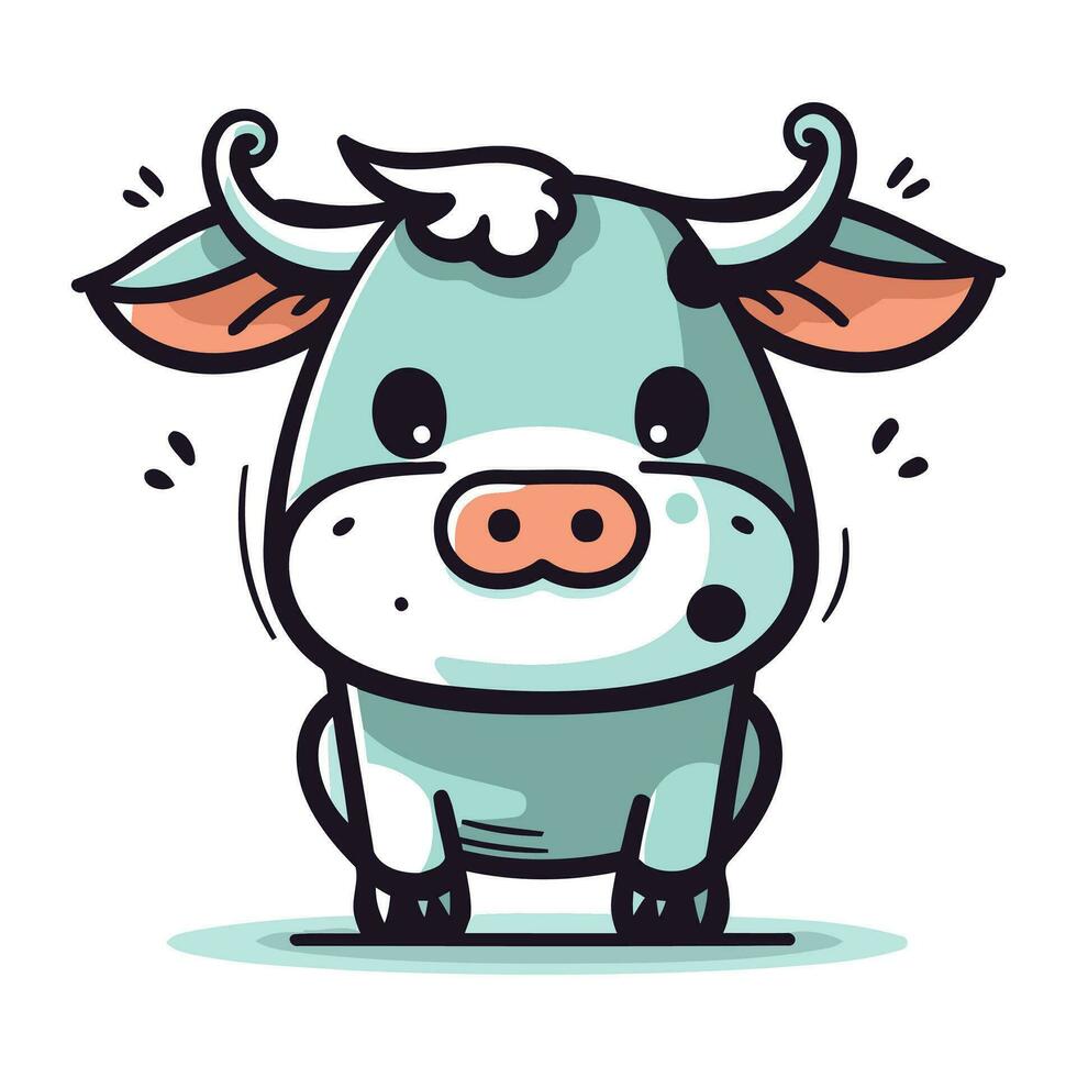 carino cartone animato mucca. vettore illustrazione. azienda agricola animale. azienda agricola animale.