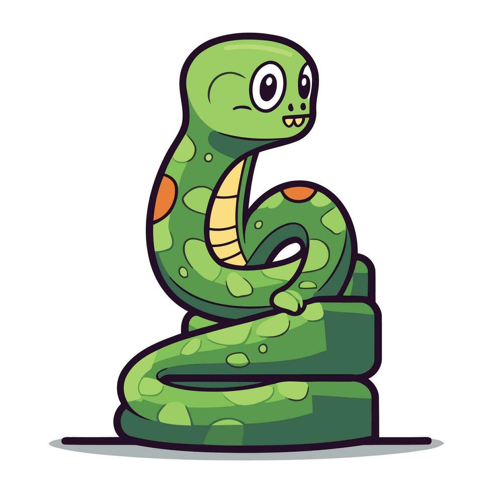 serpente cartone animato carattere. vettore illustrazione. isolato su bianca sfondo.