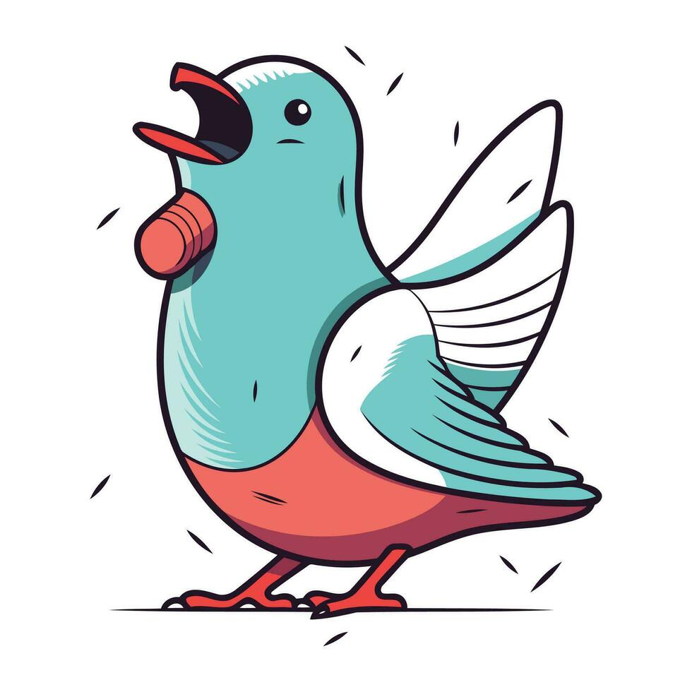 vettore illustrazione di carino cartone animato uccello. isolato su bianca sfondo.