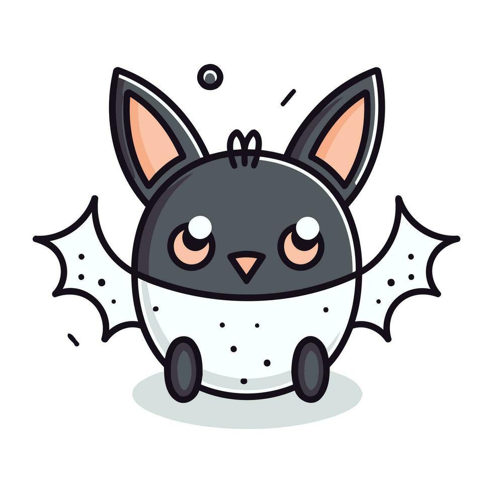 carino kawaii pipistrello carattere. vettore illustrazione di un' pipistrello.