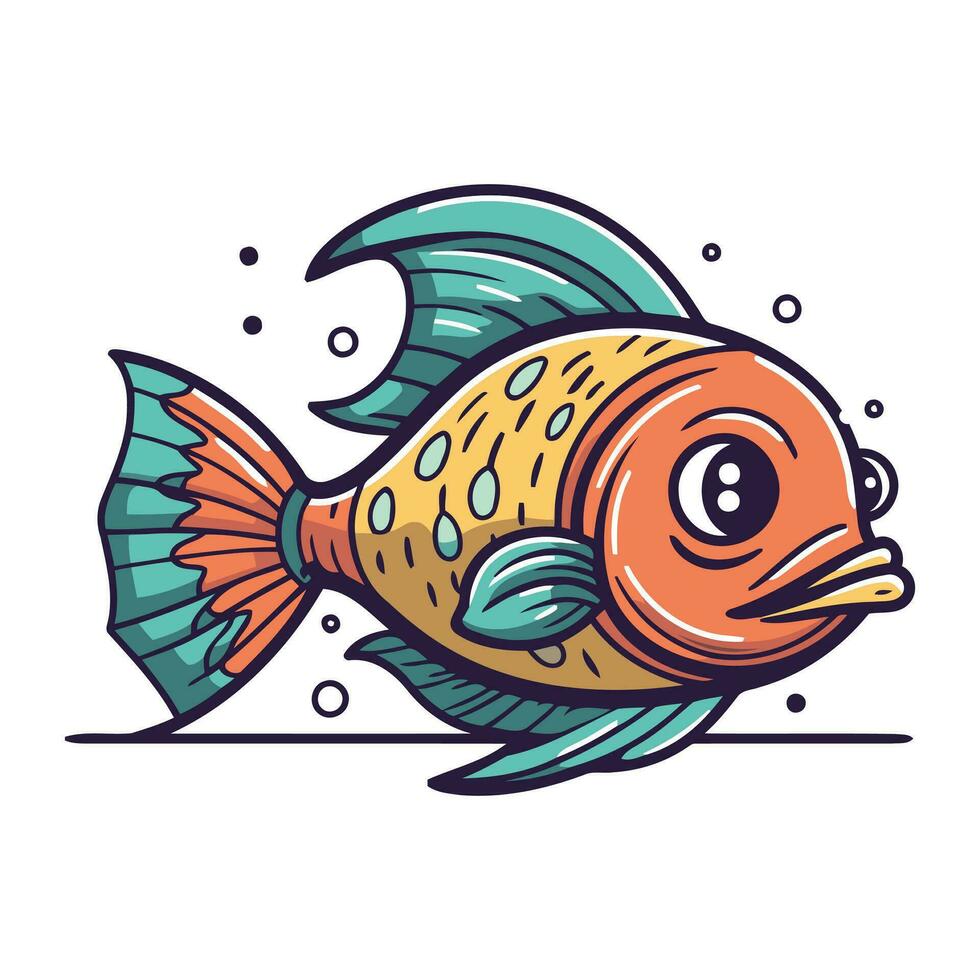 cartone animato pesce. vettore illustrazione. isolato su bianca sfondo.
