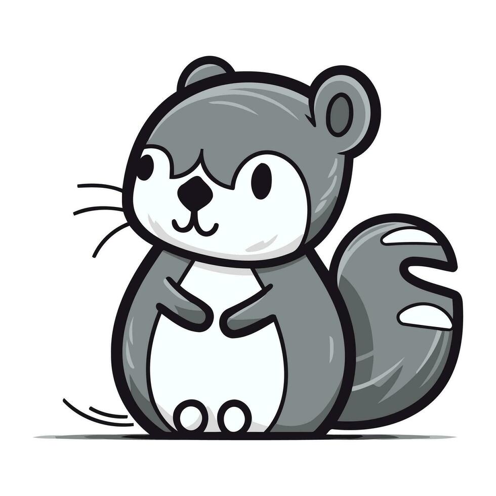 carino scoiattolo cartone animato isolato su bianca sfondo. vettore illustrazione di cartone animato scoiattolo.