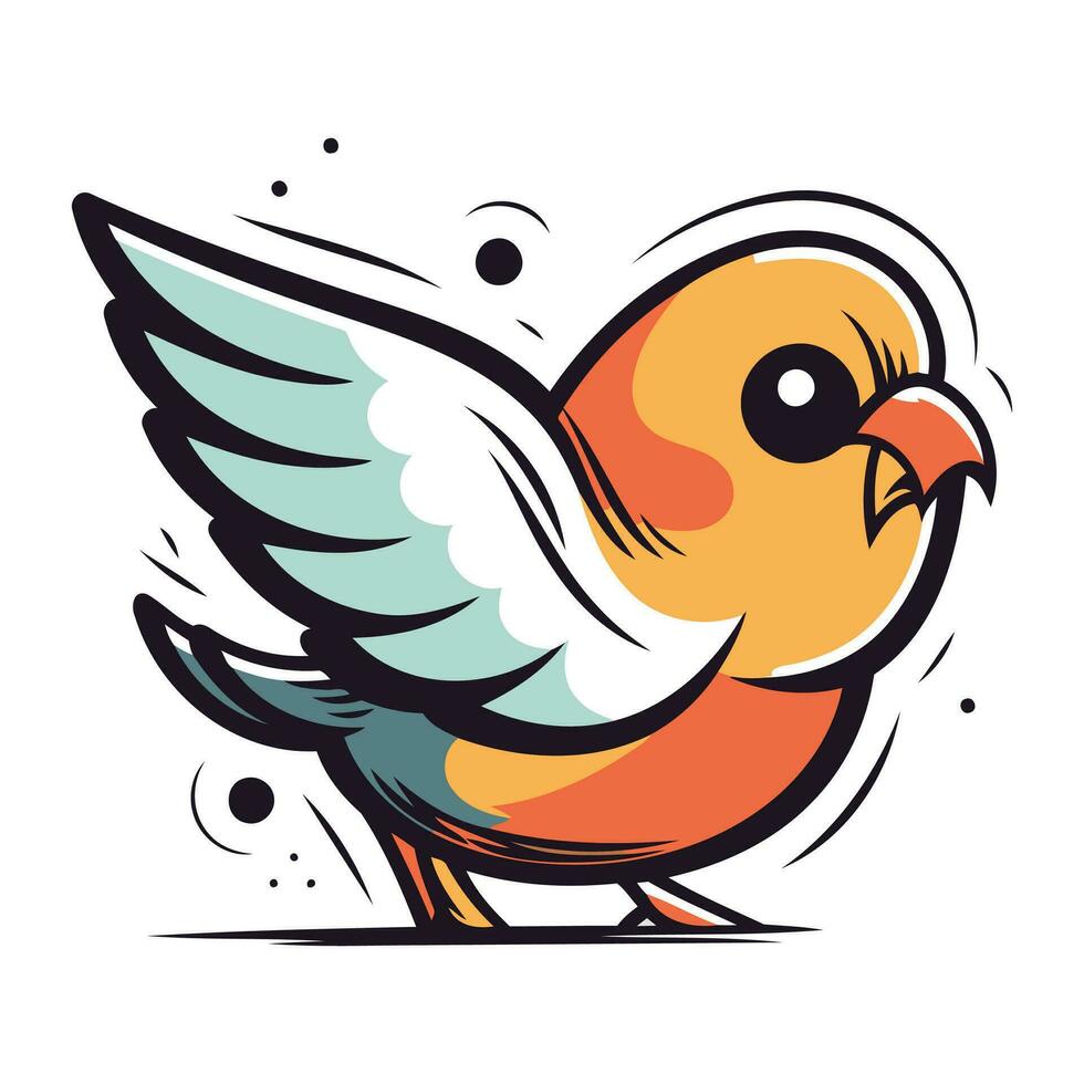 vettore illustrazione di un' carino poco uccello nel cartone animato stile isolato su bianca sfondo.