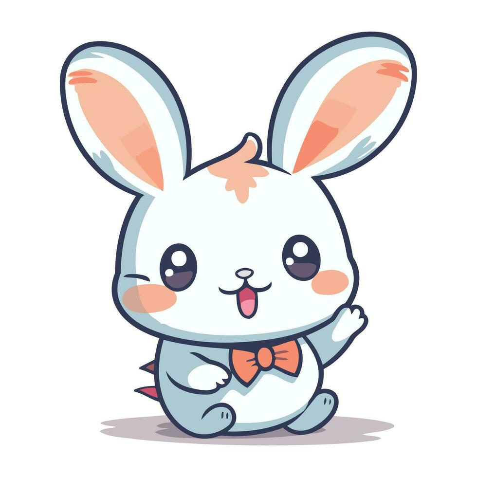 carino poco coniglietto personaggio vettore illustrazione. carino cartone animato coniglietto.