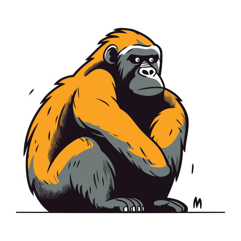 gorilla. vettore illustrazione di un' gorilla su un' bianca sfondo.