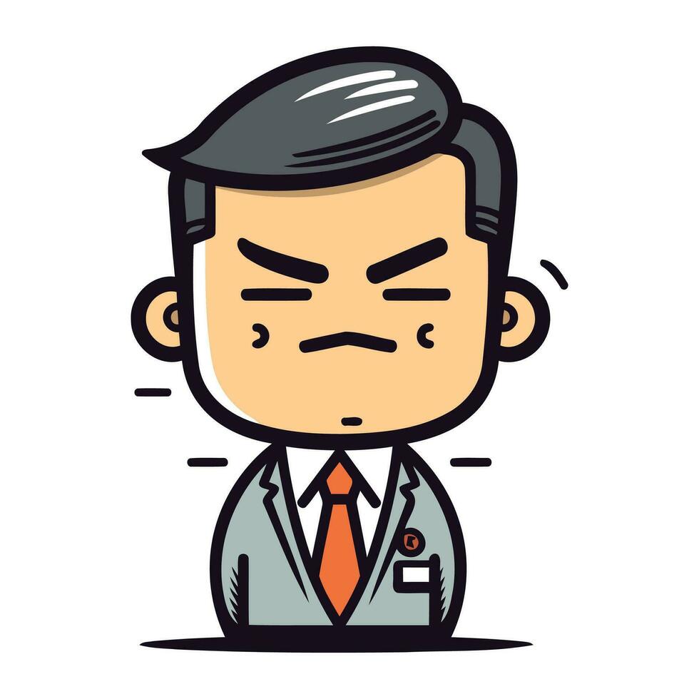 arrabbiato uomo d'affari vettore cartone animato illustrazione