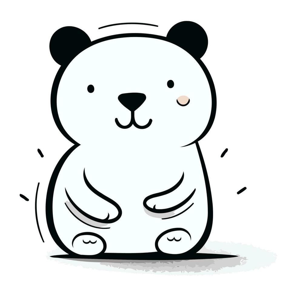 illustrazione di un' carino cartone animato polare orso su un' bianca sfondo vettore