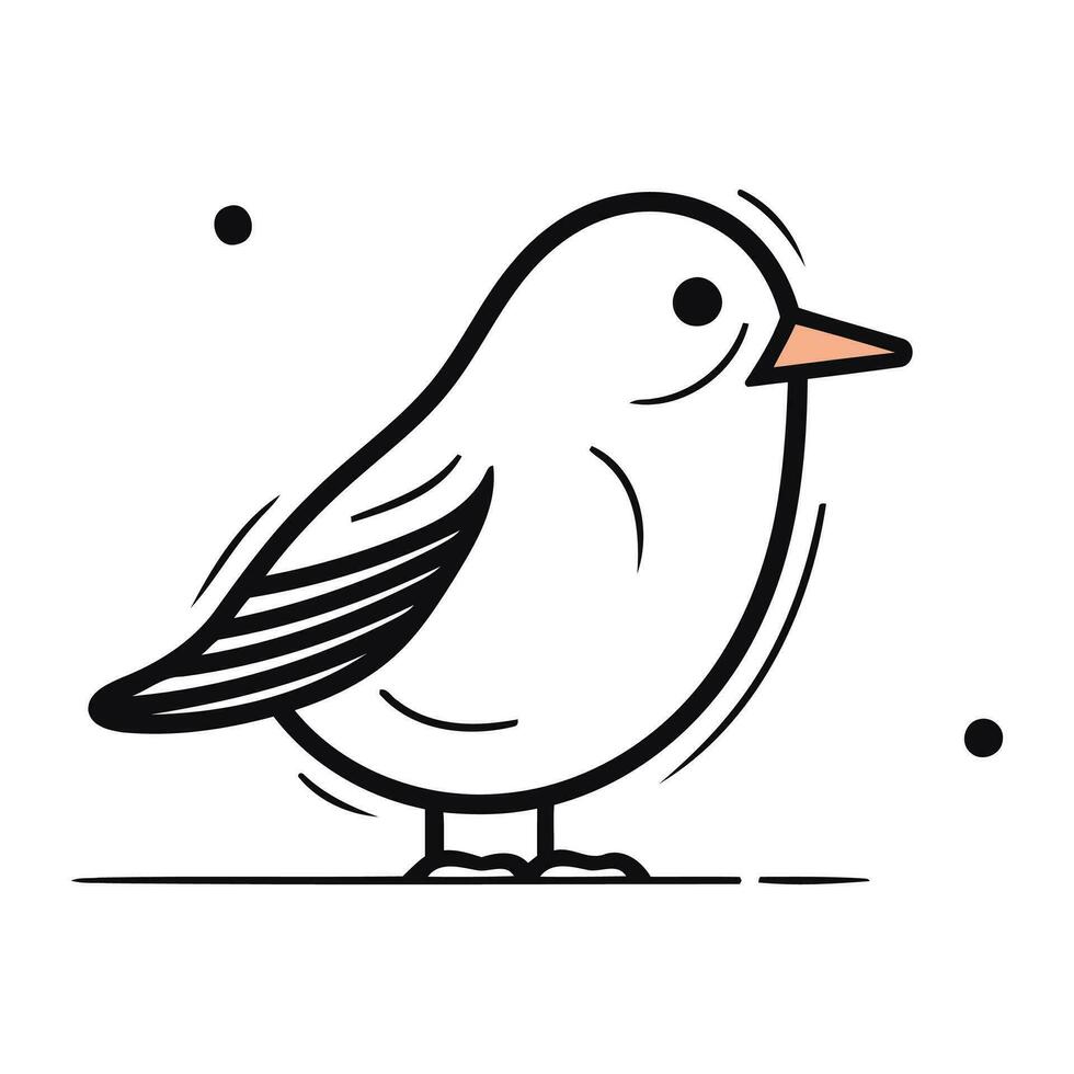carino cartone animato uccello isolato su un' bianca sfondo. vettore illustrazione.