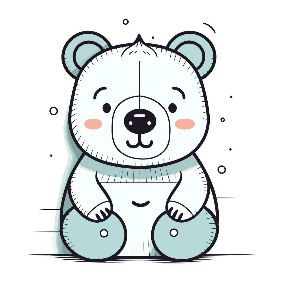 carino cartone animato orso. vettore illustrazione di un' carino polare orso.