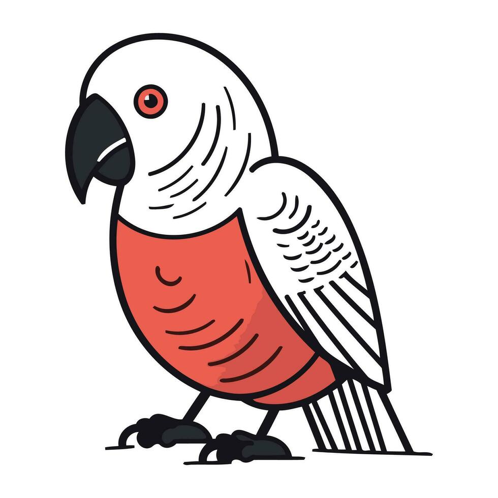 pappagallo isolato su un' bianca sfondo. vettore illustrazione nel piatto stile