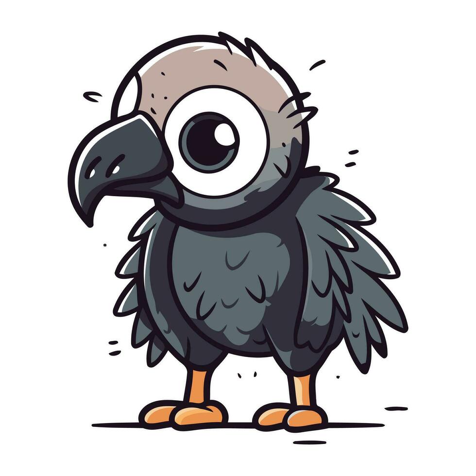 vettore illustrazione di carino cartone animato avvoltoio. isolato su bianca sfondo.