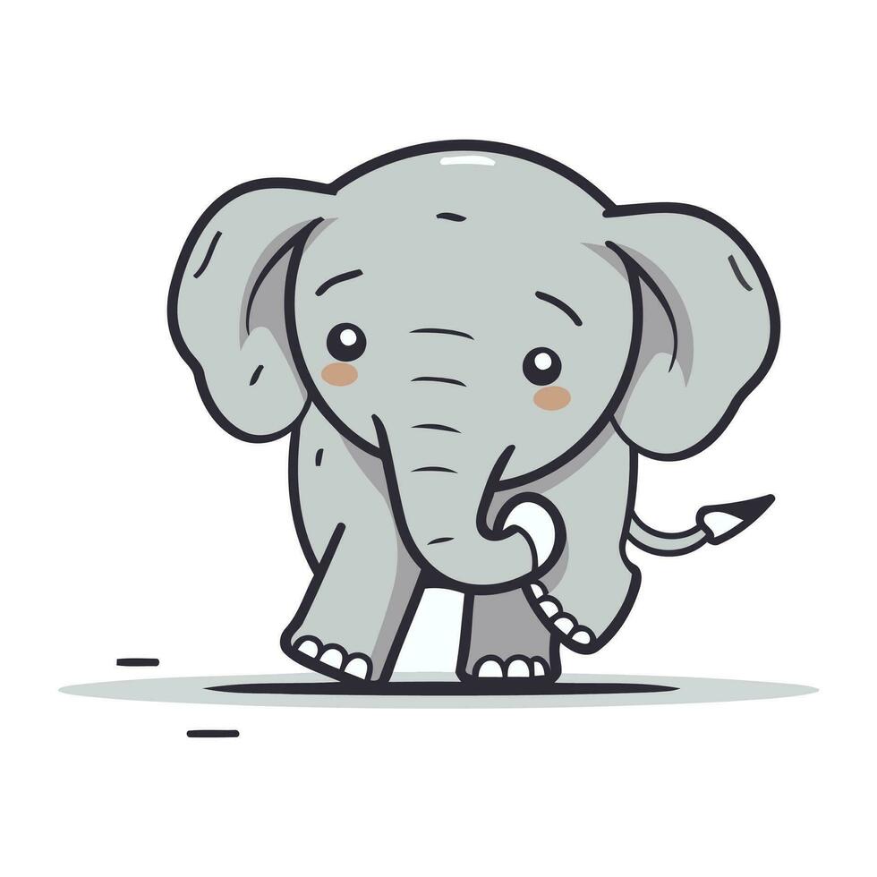 carino poco elefante personaggio vettore illustrazione. carino cartone animato animale.