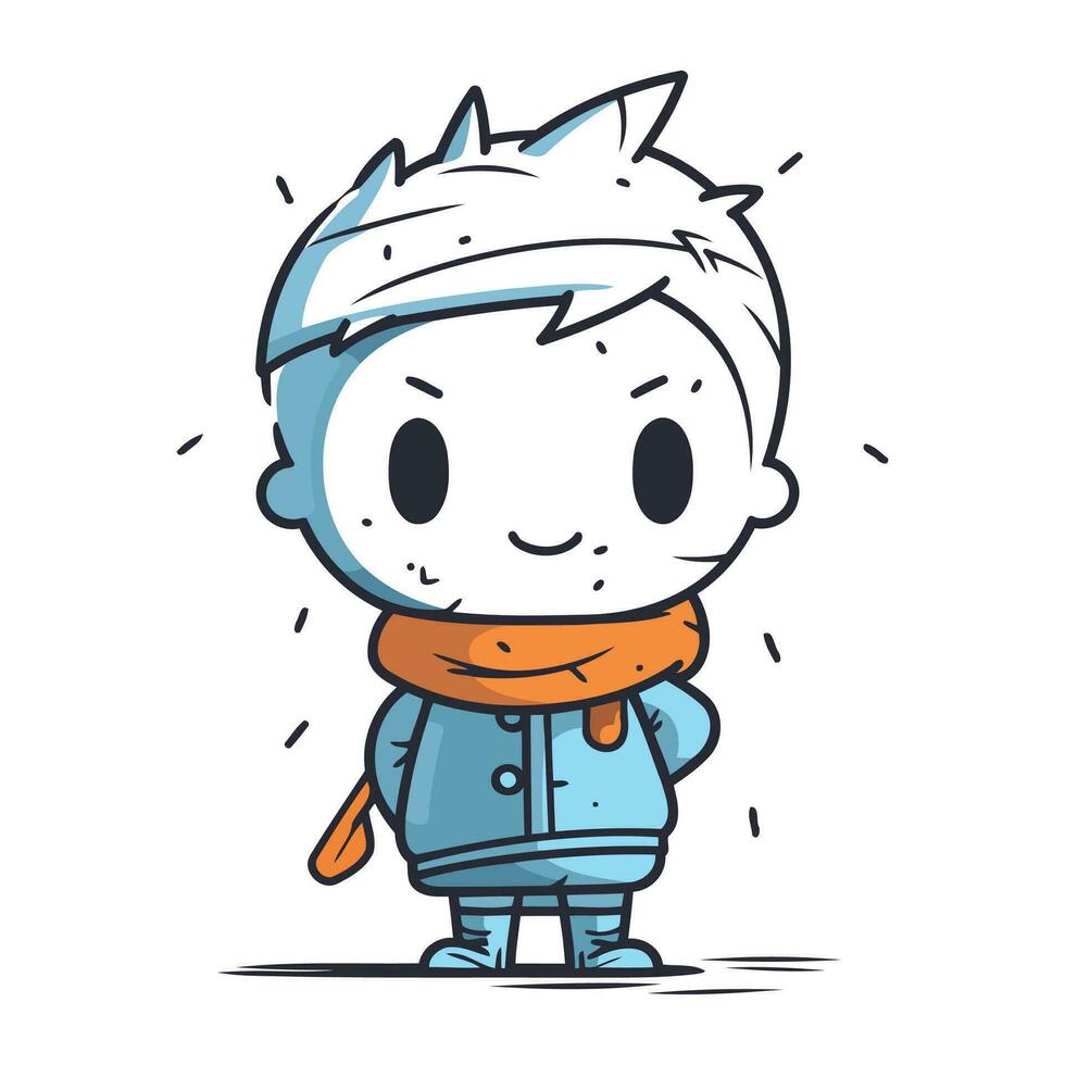 illustrazione di un' ragazzo nel inverno Abiti. cartone animato stile. vettore. vettore