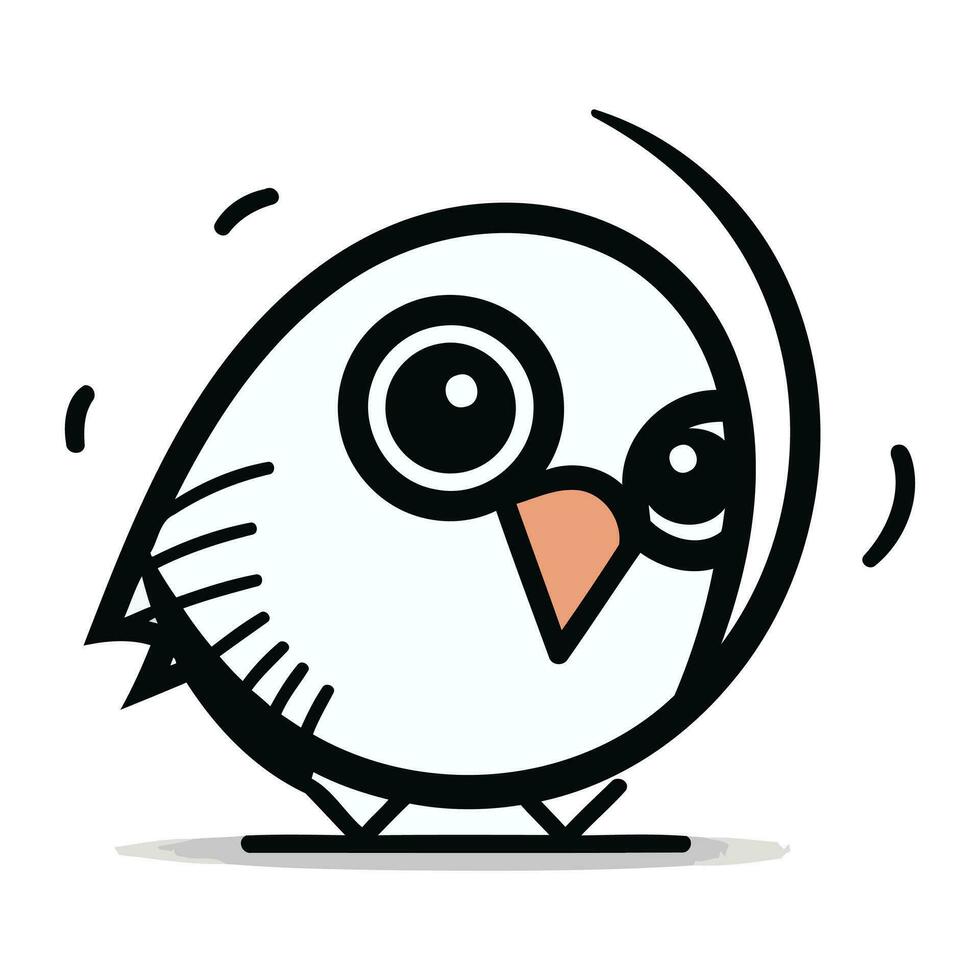 carino uccello cartone animato su bianca sfondo. vettore illustrazione eps10