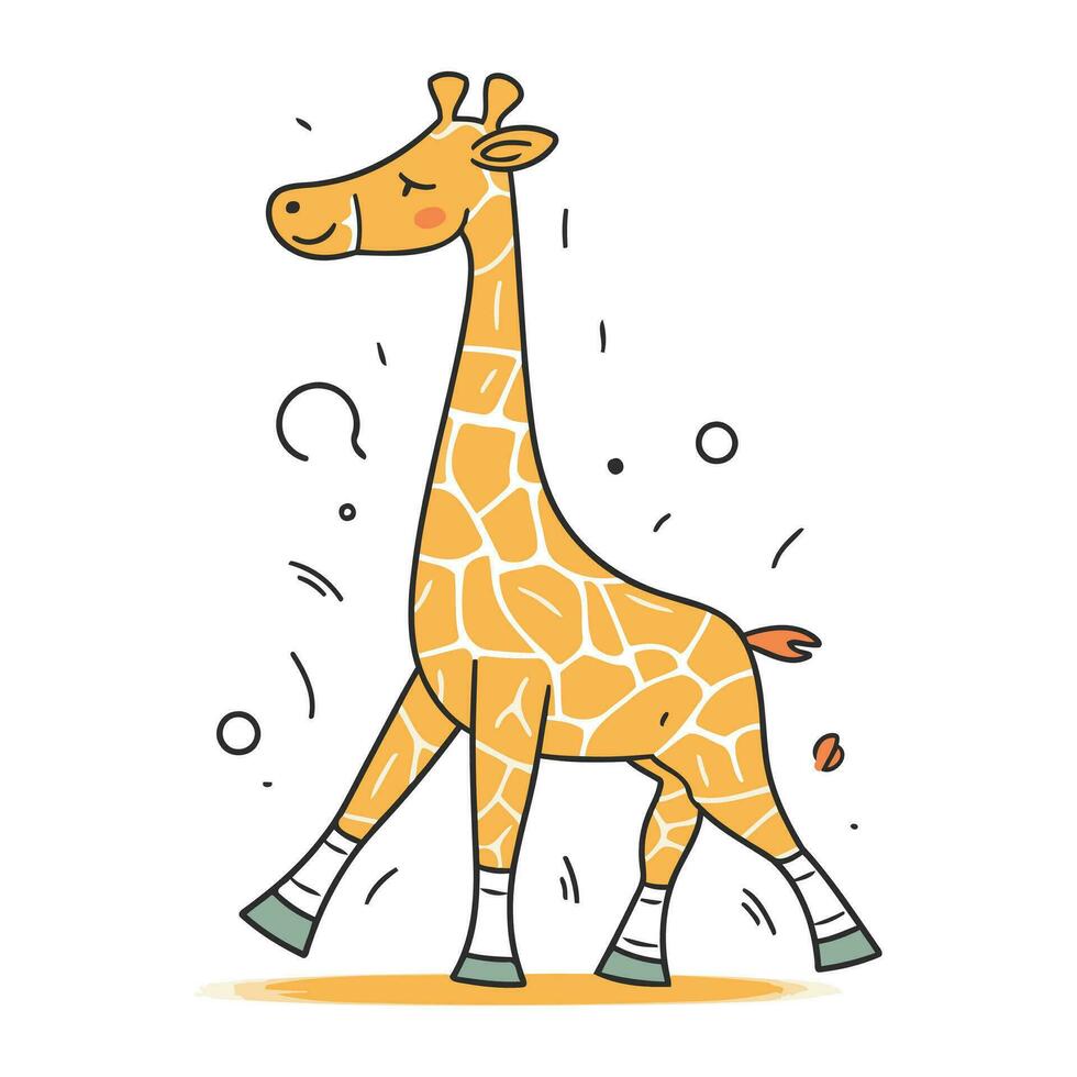 giraffa. carino mano disegnato vettore illustrazione di un' giraffa.