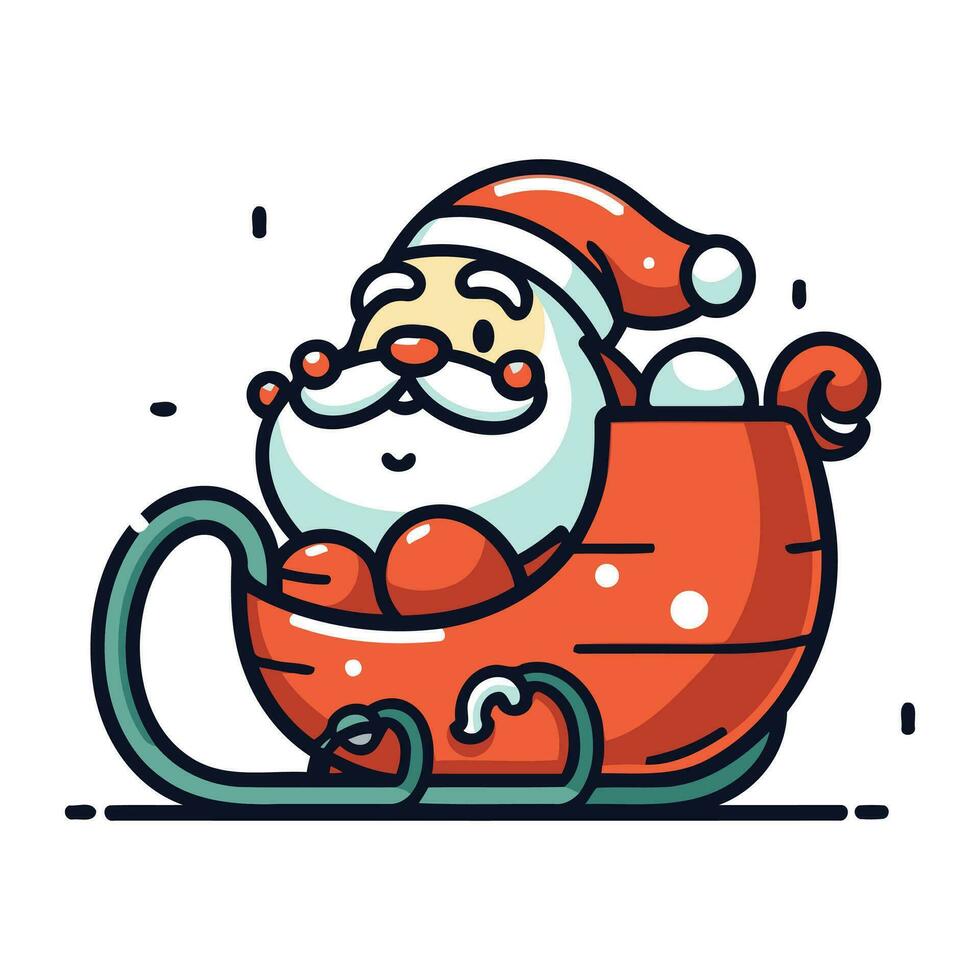 Santa Claus nel un' slitta. Natale e nuovo anno vettore illustrazione.