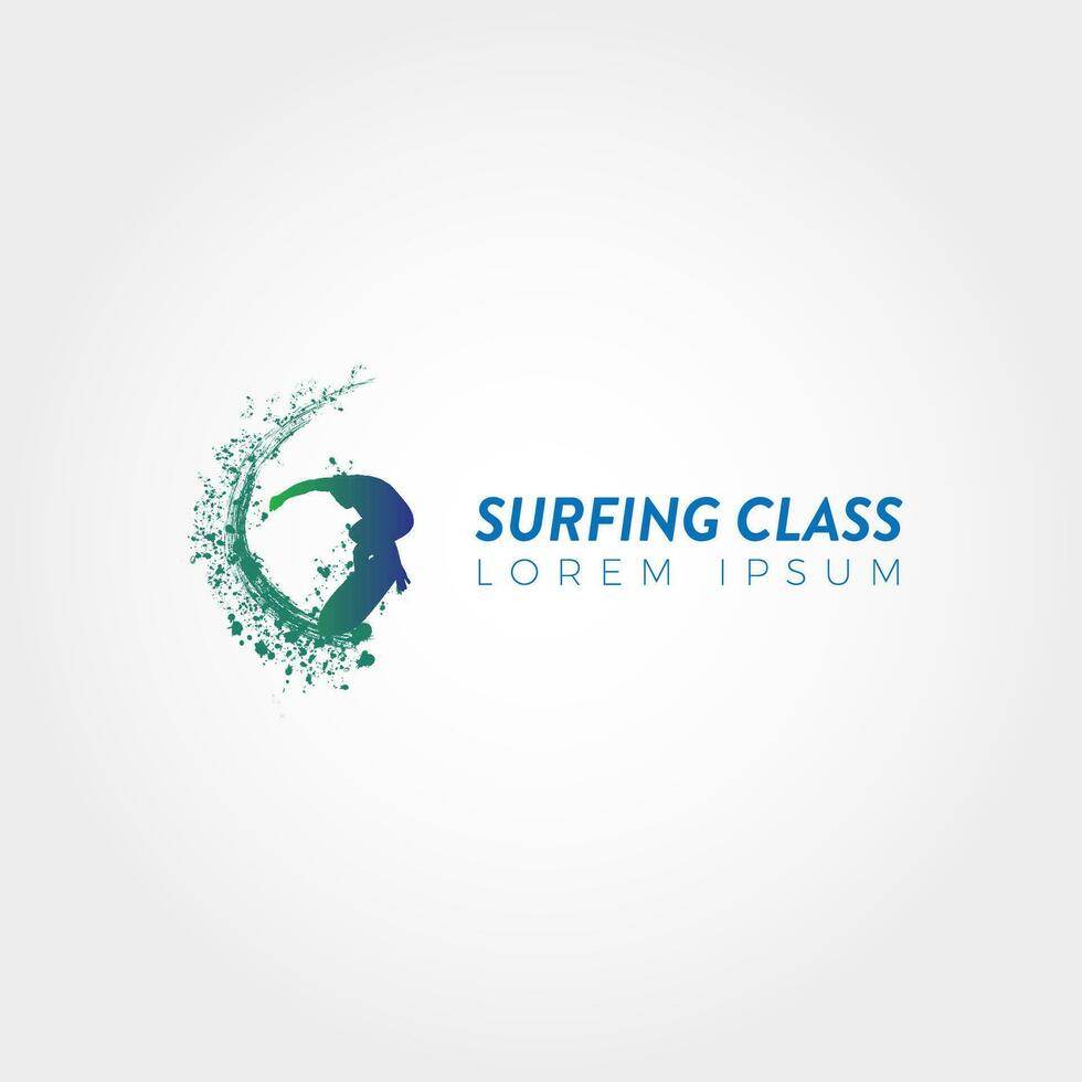 fare surf logo design vettore
