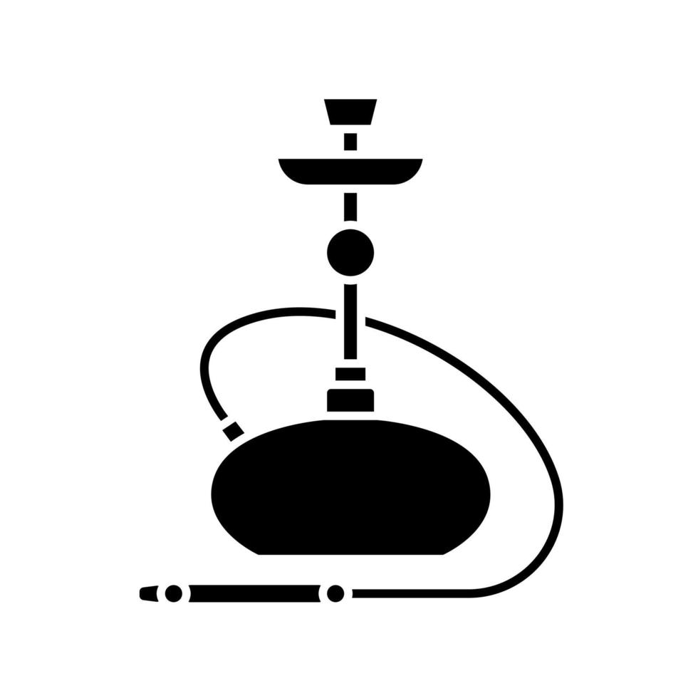 icona del glifo nero con narghilè vettore