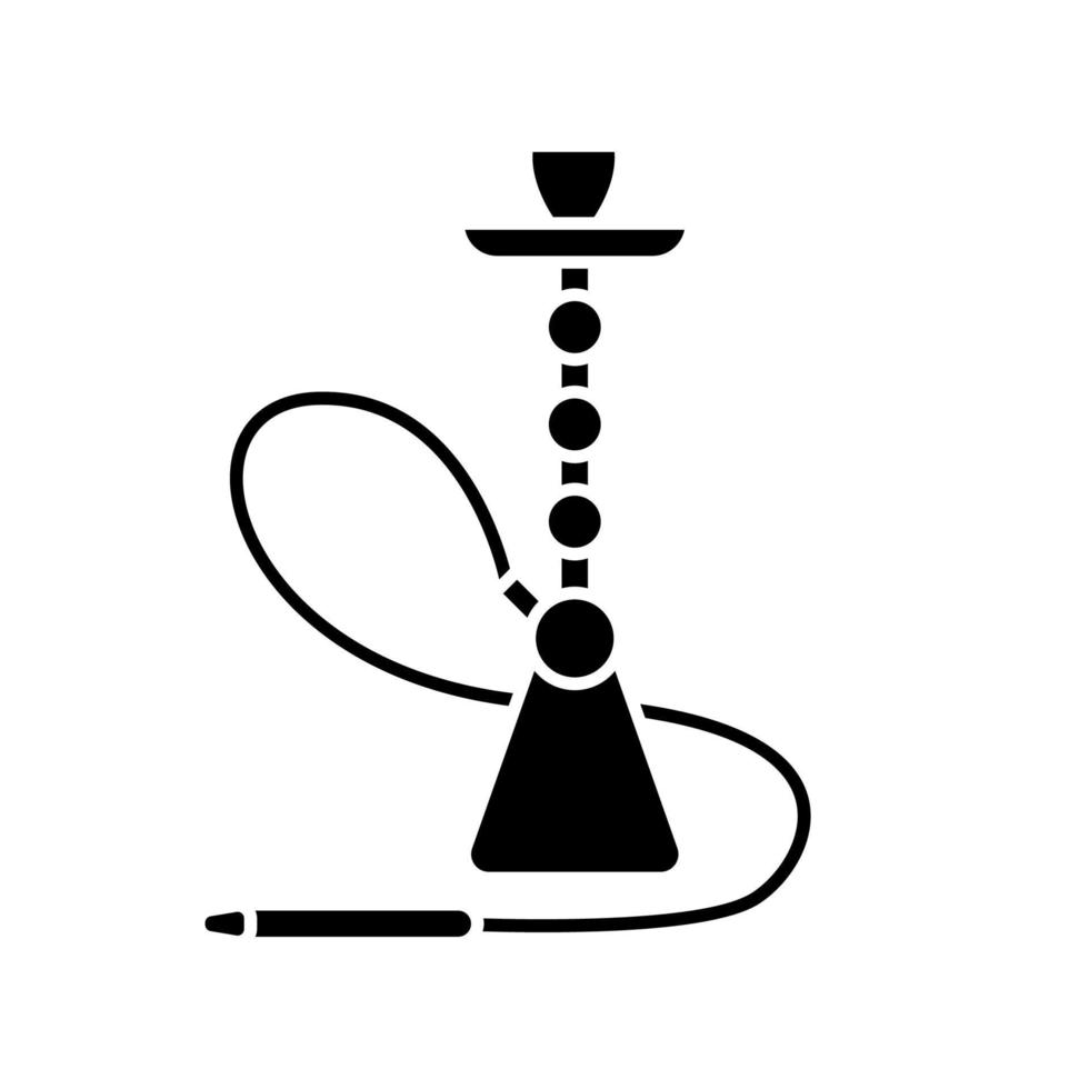 icona del glifo nero con narghilè vettore