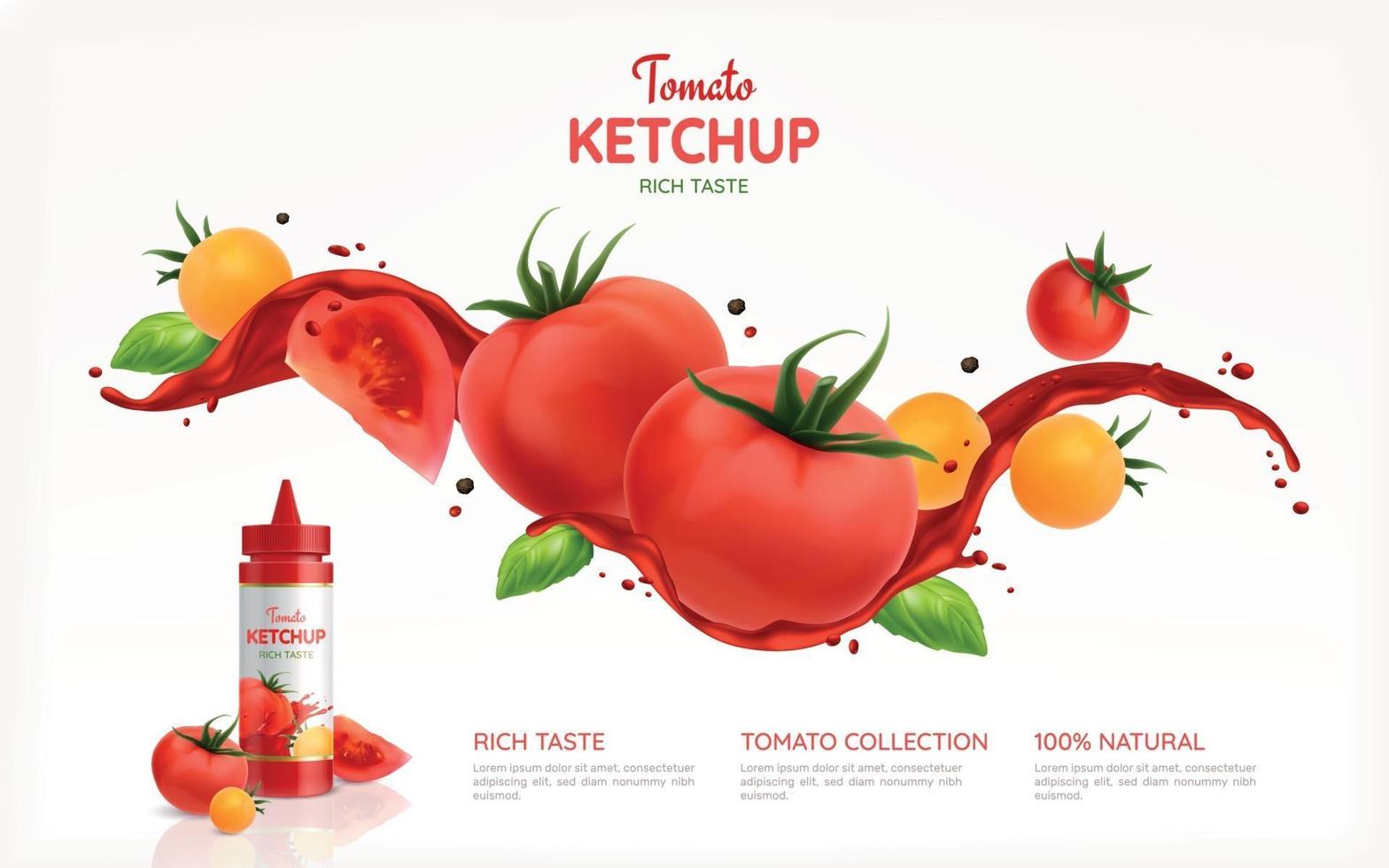 poster di ketchup di pomodoro vettore