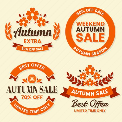 Autumn Label Vintage Vector Logo per banner