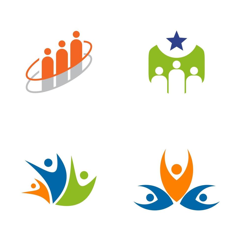 comunità, adozione, cura, design del logo del lavoro di squadra vettore