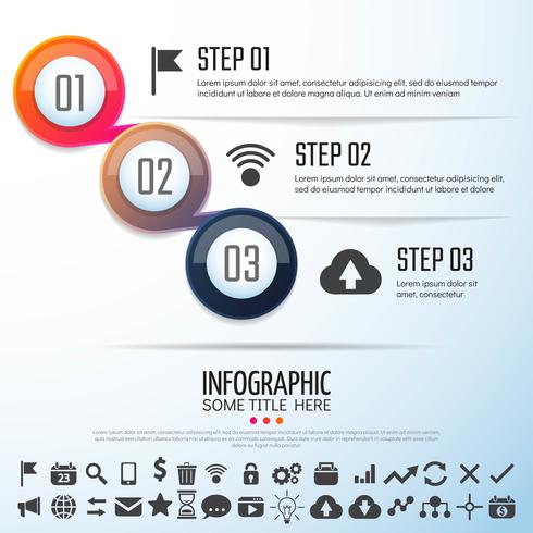 Modello di disegno di Infographics del cerchio vettore