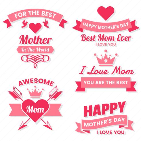Mother Day Vector label per banner
