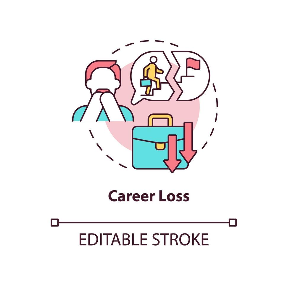 icona del concetto di perdita di carriera vettore