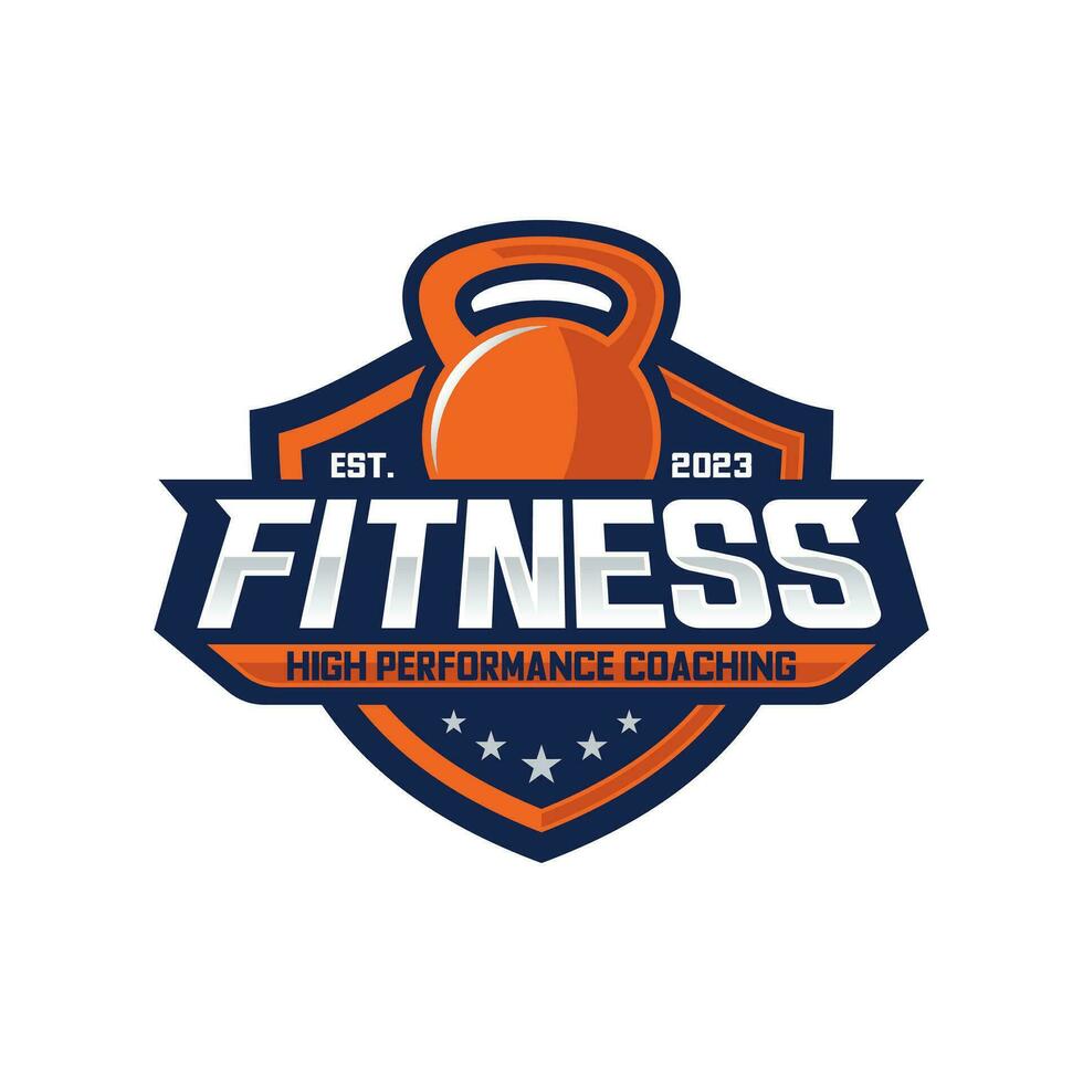 kettlebell Palestra fitness logo vettore modello