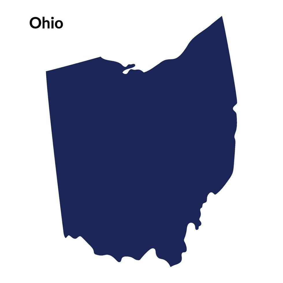 carta geografica di Ohio. Ohio carta geografica. Stati Uniti d'America carta geografica vettore