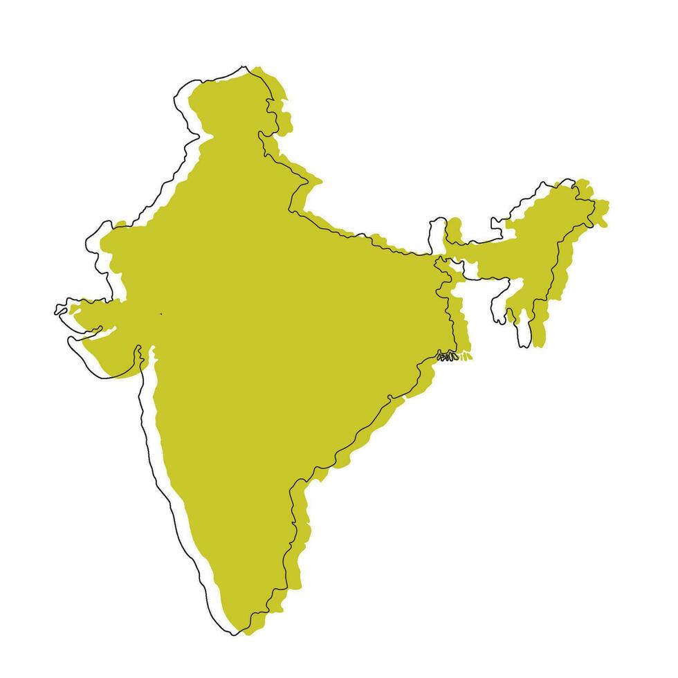 carta geografica di India amministrativo regioni. India carta geografica vettore