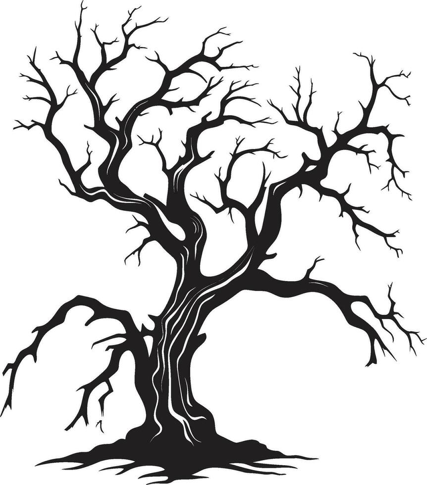 sussurra di tempo nero vettore raffigurazione di un' senza vita albero persistente ombre monocromatico elegia per un' morto alberi fine