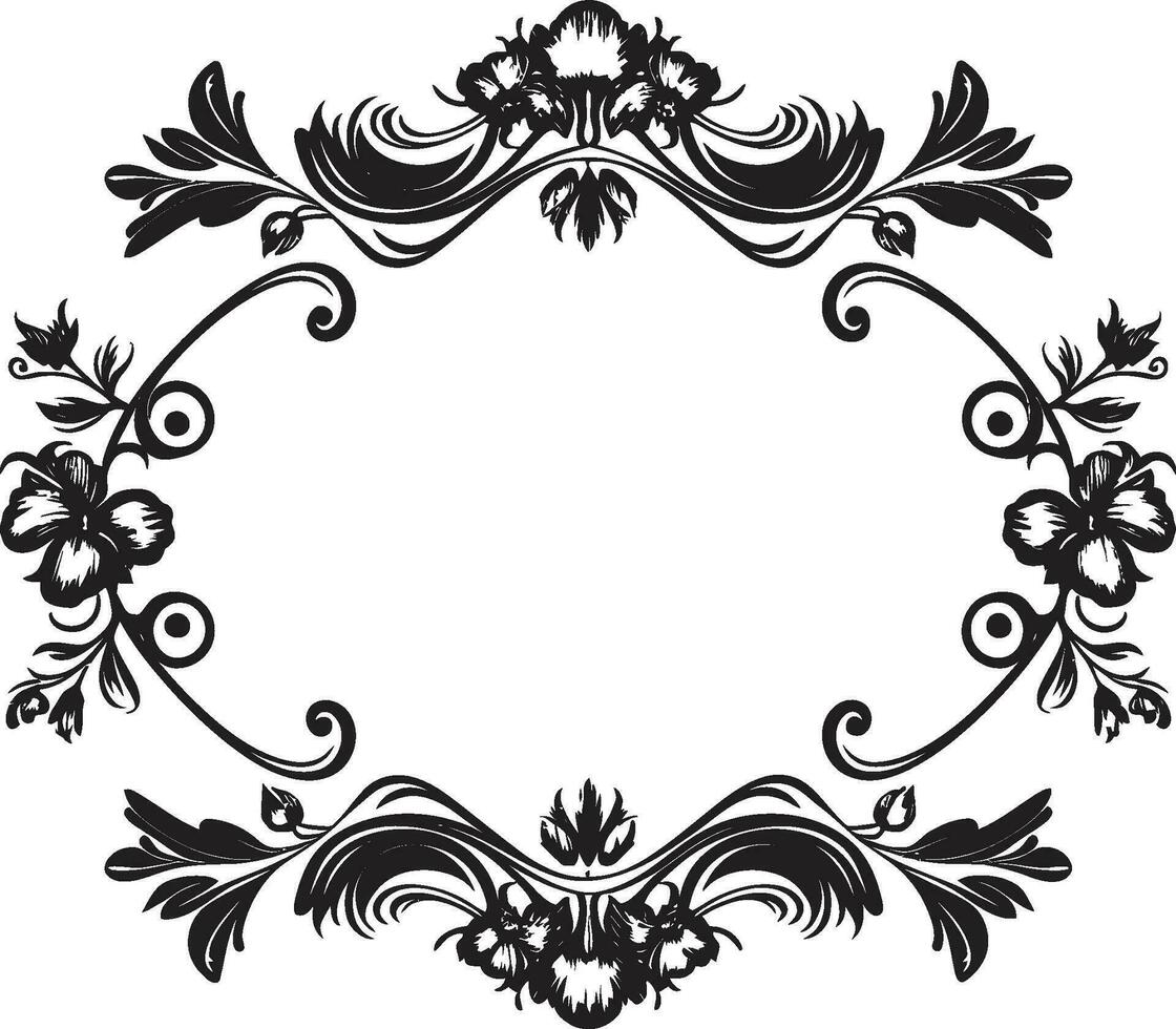 lussureggiante eleganza monocromatico floreale abilità artistica per elite reali elegante insegne reale vettore di nero decorativo fioriture