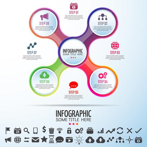 Modello di progettazione infografica vettore