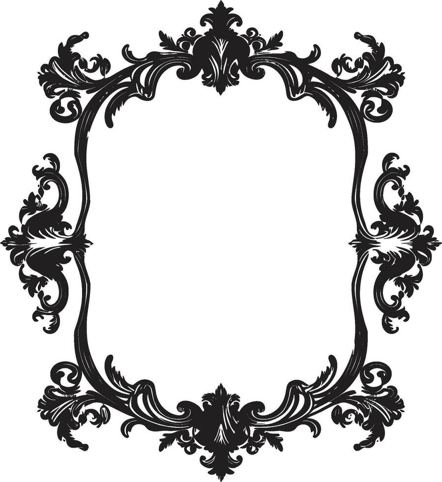 sontuoso eredità vettore raffigurazione di nero reale arredamento mestiere elegante grandezza monocromatico vettore di reale decorativo fioriture