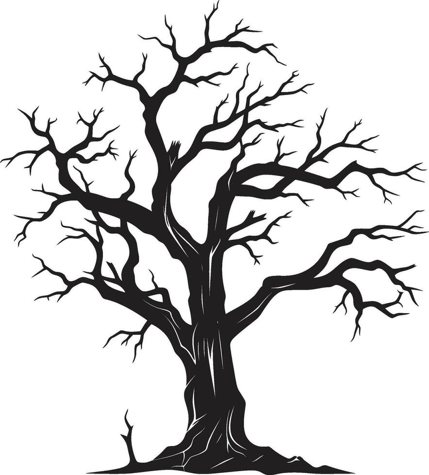 echi nel tempo silenzioso resti di un' morto albero nel vettore resiliente decadimento un' nero vettore omaggio per un' morto albero