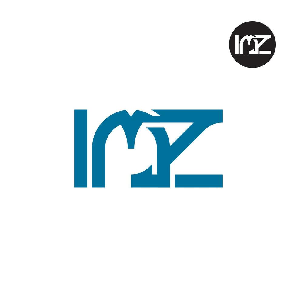 lettera imz monogramma logo design vettore