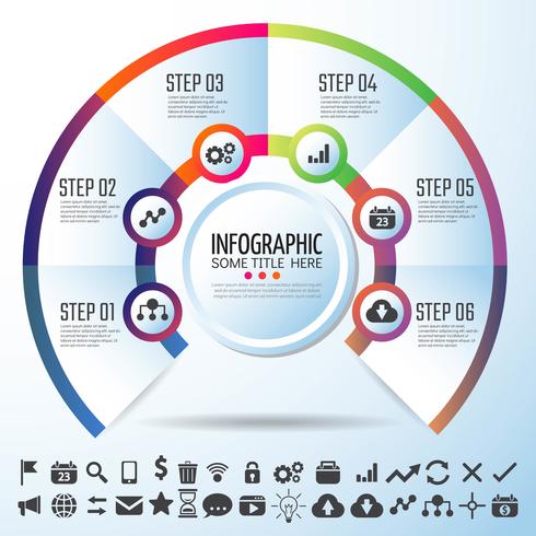 Modello di disegno di Infographics del cerchio vettore