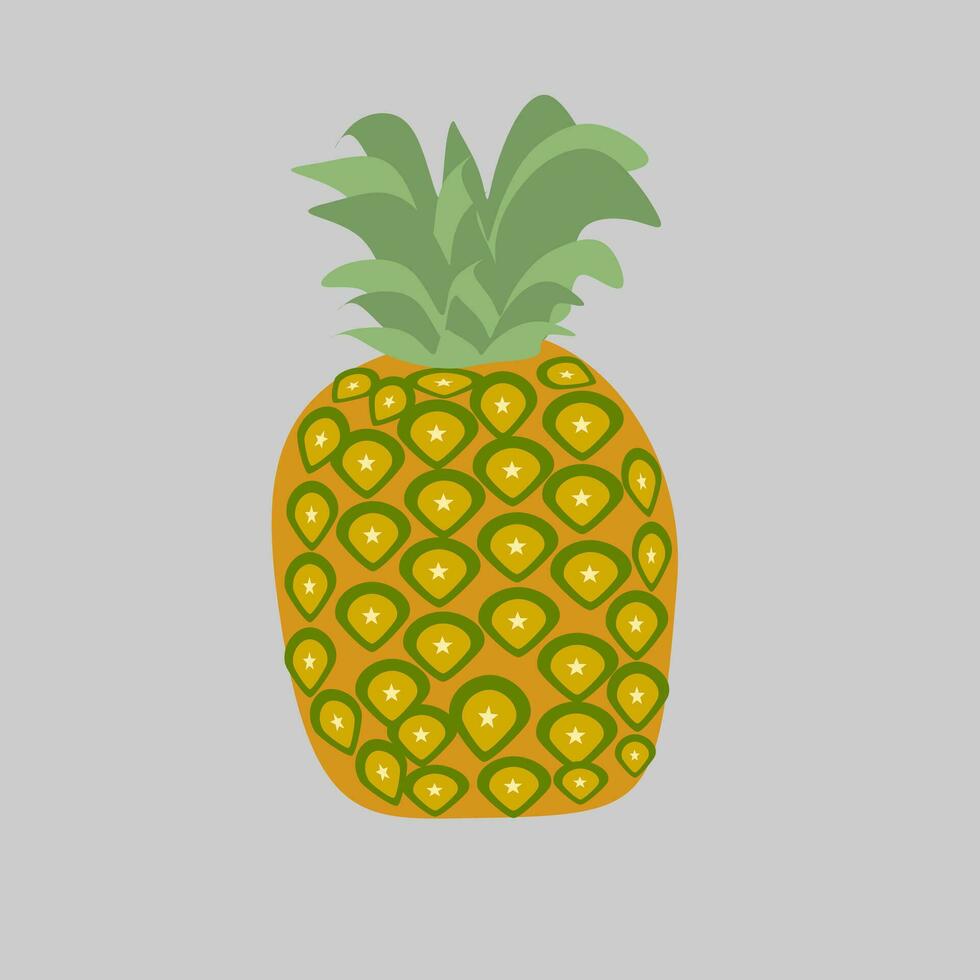 ananas frutta cartone animato verdura illustrazione design vettore