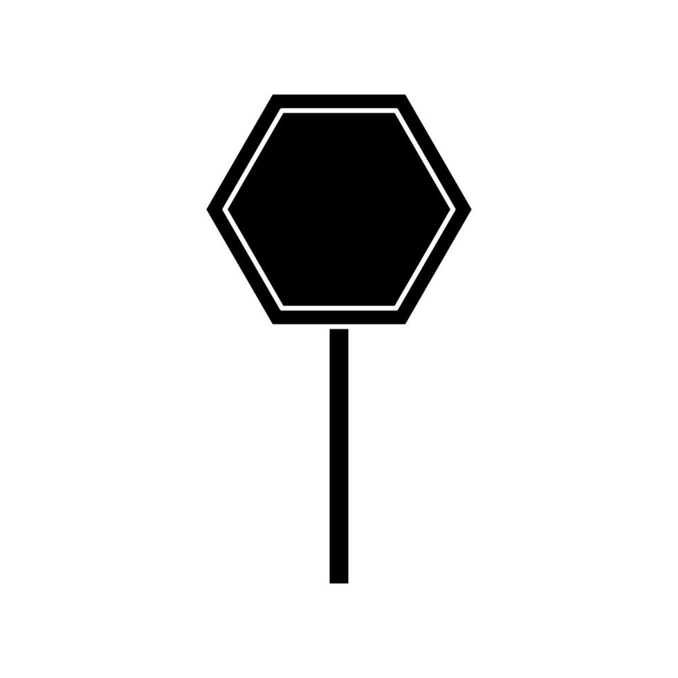siluetta dell'icona isolata di avviso della segnaletica del bastone vettore