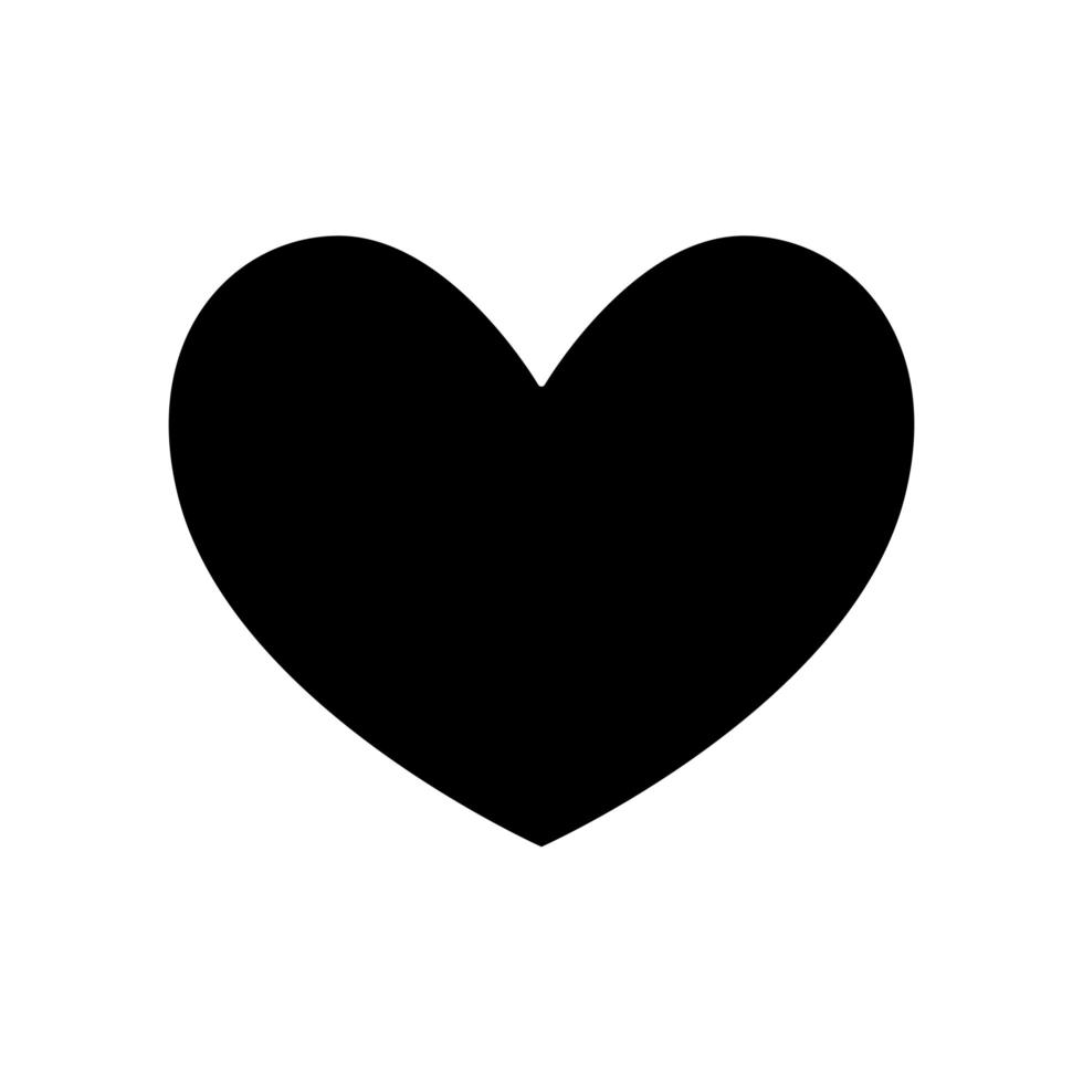 silhouette di cuore amore icona isolato vettore