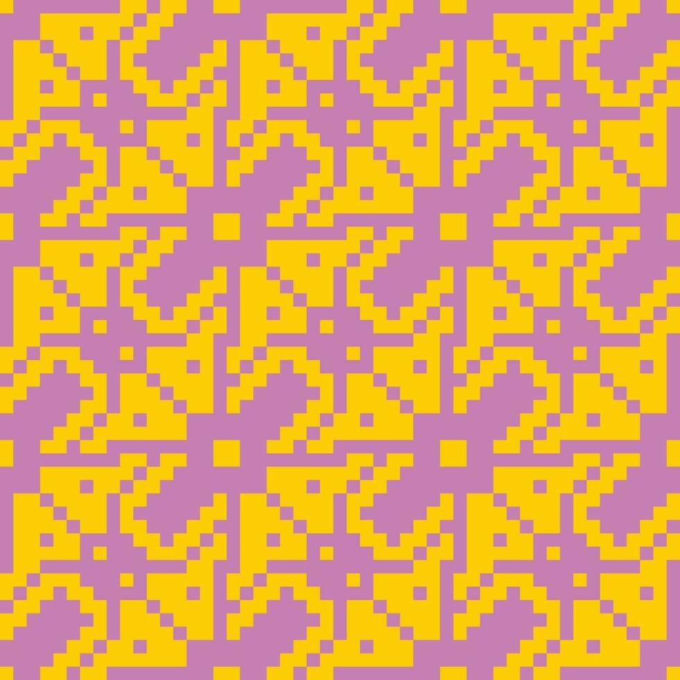 un' pixelated modello con giallo e viola colori vettore