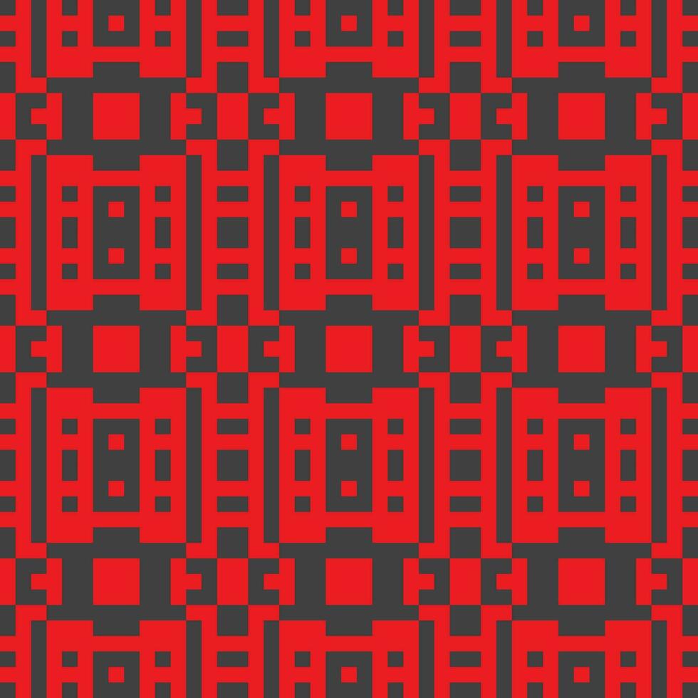 un' pixel arte modello con rosso e nero piazze vettore