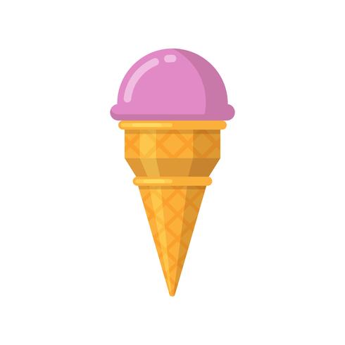 Icona piana di gelato rosa vettore