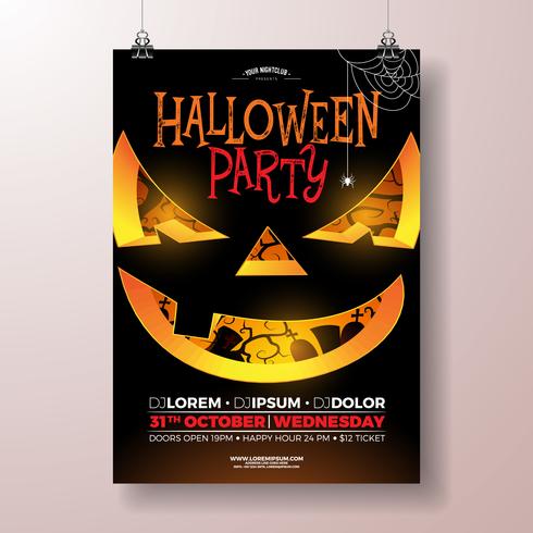 Illustrazione di volantino di Halloween Party vettore