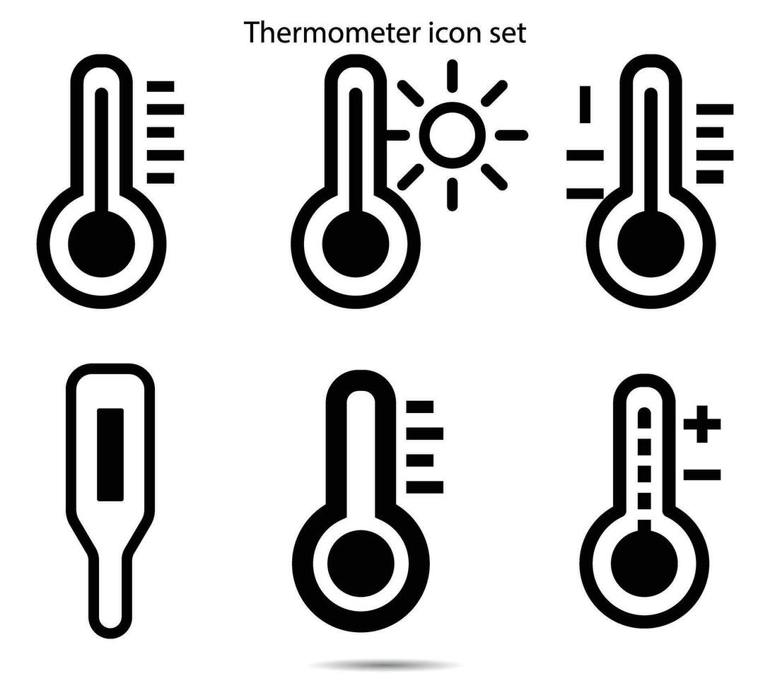 termometro icona impostare, vettore illustrazione