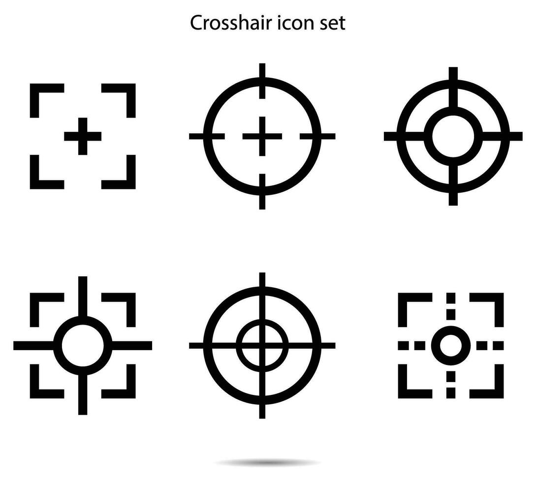 mirino icona impostare, vettore illustrazione